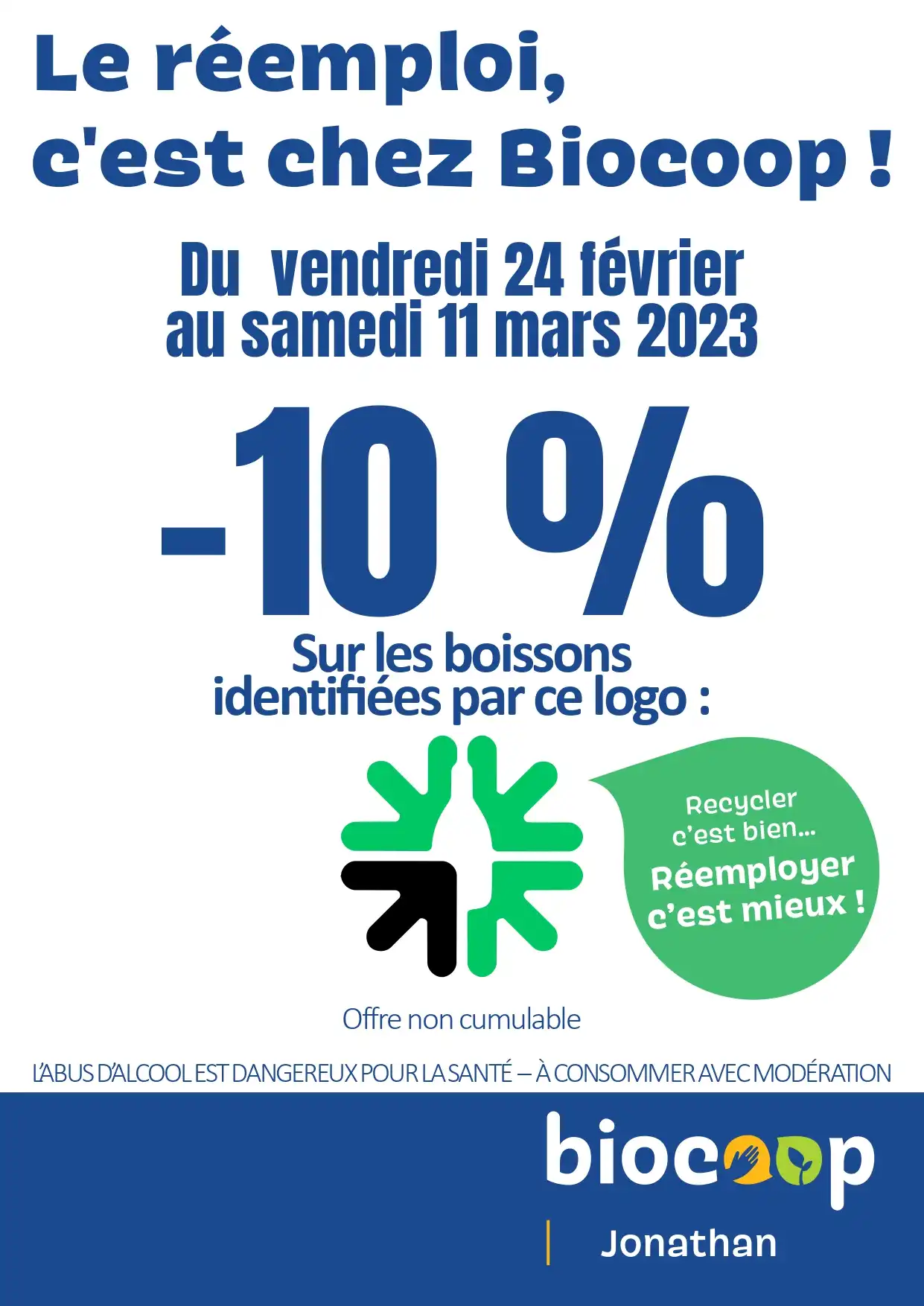 Affiche créée lors d’une campagne <br>de sensibilisation au réemploi