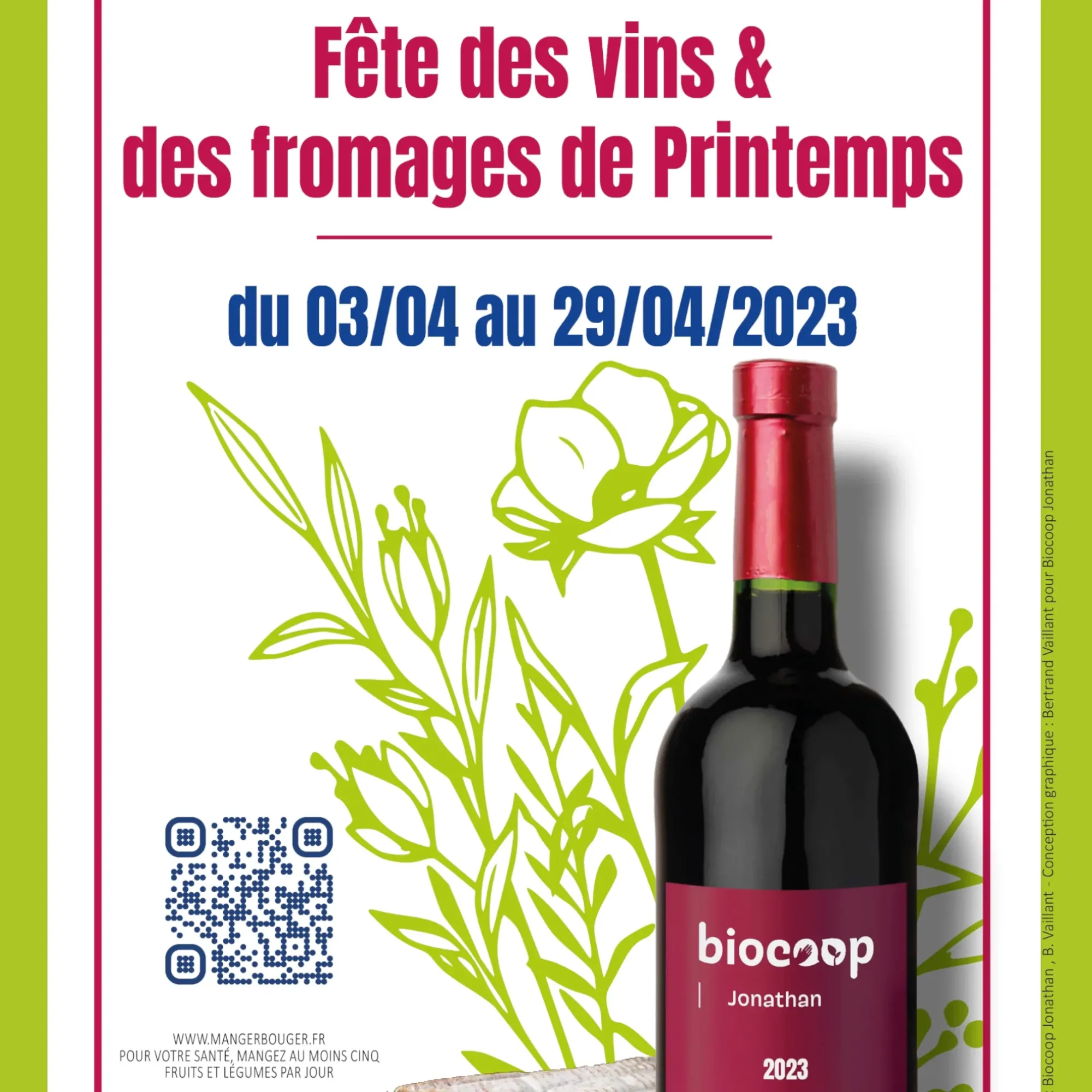 Photo de l'affiche de la fête des vins et fromages de Biocoop